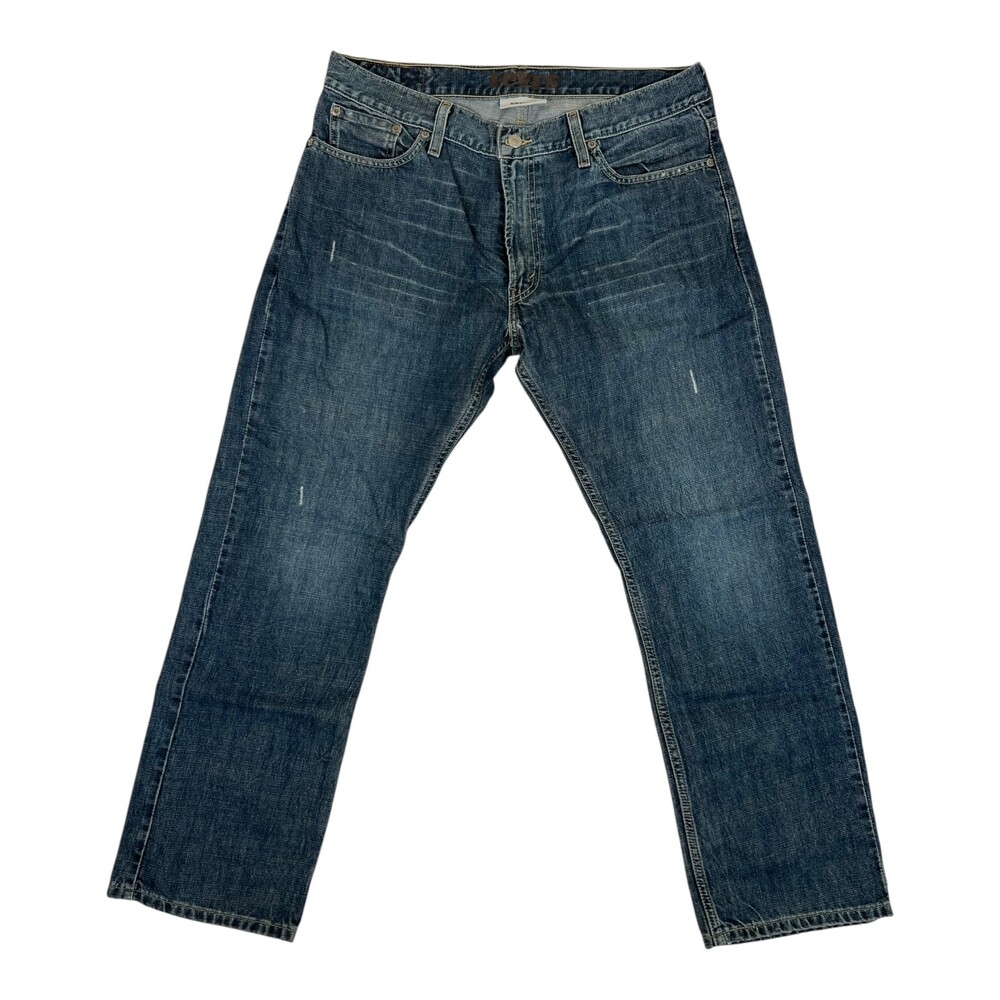 Levi's 514 Blue Denim Jeans Size 36x30 Slim Straight Medium Dark Wash Y2K